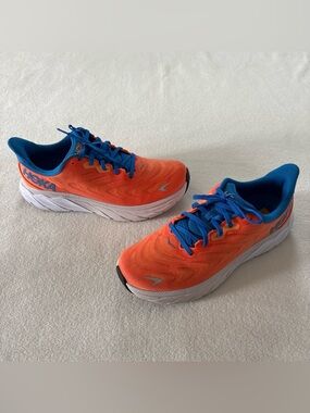 Hoka M Arahi 6 Men's Size 9D Orange Blue Running Shoes